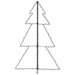 vidaXL Arbre de Noël cône 160 LED d'intérieur/d'extérieur 78x120 cm