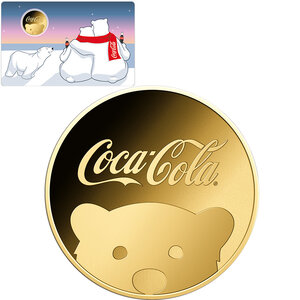 Pièce de monnaie en Or 3000 Francs g 0.031 (1/1000 oz) Millésime 2023 Gold Gift COCA COLA POLAR BEAR 1/1000