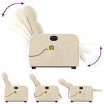 vidaXL Fauteuil inclinable de massage électrique Crème Tissu
