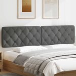 vidaXL Coussin de tête de lit gris foncé 200 cm tissu