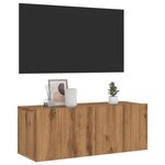vidaXL Meuble TV mural chêne artisanal 80x30x30 cm bois d'ingénierie