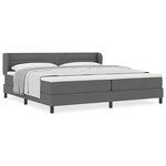 Lit à ressort avec matelas vidaXL gris foncé 200x200 cm en tissu