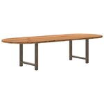 vidaXL Table à manger marron clair bois de chêne massif ovale