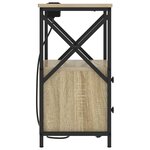 vidaXL Table de nuit avec station de chargement Chêne sonoma