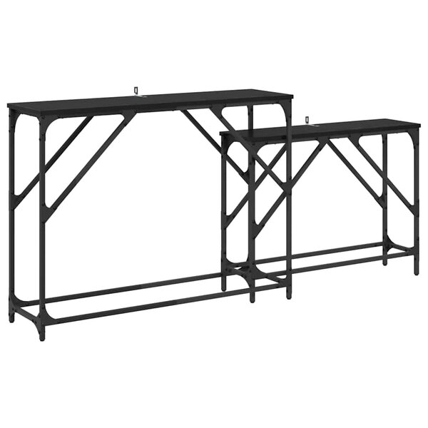 vidaXL Table console 2 Pièces Chêne noir 100 x 28 x 75 cm