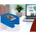 Q-connect corbeille à courrier empilable - PP documents - A4+ - Bleu