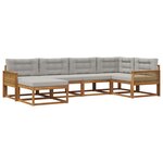 vidaXL Ensemble de canapés d'extérieur 6 pc Naturel et Gris clair