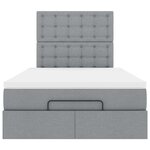 vidaXL Cadre de lit ottoman et matelas gris clair 120x200 cm tissu