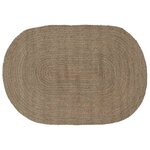 vidaXL Tapis de surface ovale Gris 122 x 183 cm Jute
