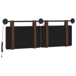 vidaXL Tête de lit suspendue Avec lumière LED Marron Simili cuir