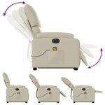 vidaXL Fauteuil inclinable de massage électrique crème similicuir