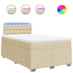 vidaXL Sommier à lattes de lit avec matelas crème 120x190 cm tissu