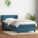 vidaXL Sommier à lattes de lit et matelas bleu foncé 80x220 cm velours