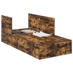 vidaXL Cadre de lit avec rangement Chêne fumé 90 x 200 cm