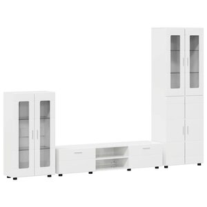 vidaXL Ensemble meuble TV FLORIN Blanc brillant Bois d'ingénierie