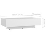 Vidaxl table basse blanc 115x60x31 cm aggloméré