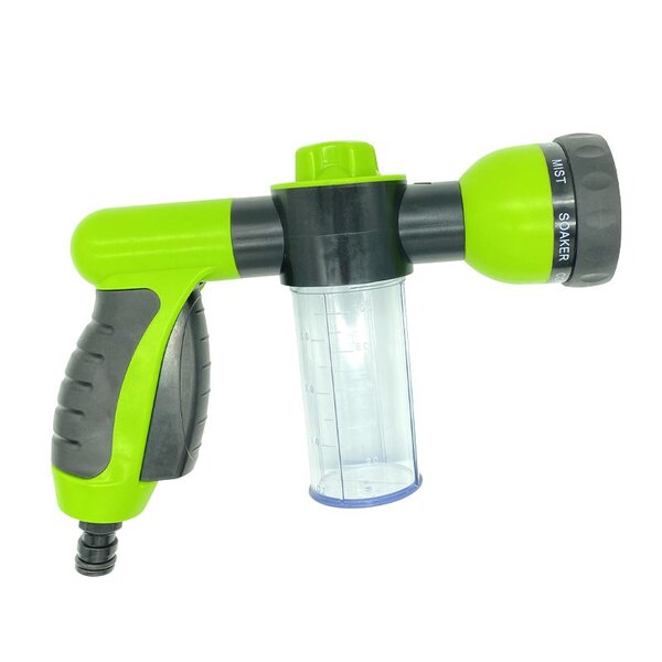 Pistolet d'arrosage pour jardin - Suan - 9 jets - Avec réservoir savon - Contenance 100 ml