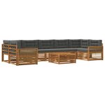 vidaXL Ensemble de canapés d'extérieur 8 pc Naturel et Anthracite