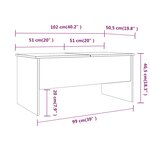vidaXL Table basse Chêne marron 102x50 5x46 5 cm Bois d'ingénierie