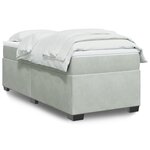 vidaXL Sommier à lattes de lit et matelas Gris clair 90x190 cm Velours