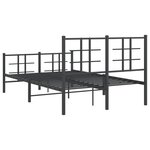 vidaXL Cadre de lit métal sans matelas avec pied de lit noir 120x190cm