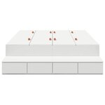 vidaXL Cadre de lit avec rangement Blanc 120 cm Bois d'ingénierie