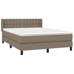 vidaXL Sommier à lattes de lit avec matelas Taupe 140x200 cm Tissu