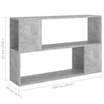 vidaXL Bibliothèque Gris béton 100x24x63 cm Bois d'ingénierie