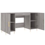 Bureau table poste de travail meuble d'ordinateur informatique étude sonoma 140 x 50 x 75 cm bois d'ingénierie gris 02_0023953