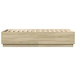 vidaXL Cadre de lit avec LED sans matelas chêne sonoma 75x190 cm