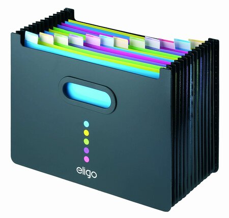 Trieur extensible 'Eligo' 13 compartiments format A4 - paysage coloris noir SNOPAKE