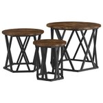 Tables d'appoint vidaXL 3 Pièces Chêne fumé en bois reconstitué