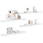 vidaXL Étagères murales flottantes 4 Pièces blanc 120x23 5x3 8 cm MDF