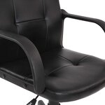 Chaise de bureau pivotante avec hauteur réglable siège ergonomique en synthétique noir fauteuil de bureau pour ordinateur gamer