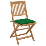 vidaXL Chaises pliables de jardin 2 Pièces avec coussins Bois d'acacia