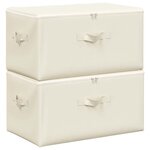 vidaXL Boîtes de rangement 2 Pièces Tissu 43x34x23 cm Crème
