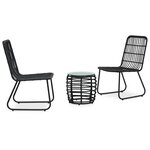 Ensemble de bistro jardin meuble extérieur terrasse 3 pièces résine tressée noir 02_0013528