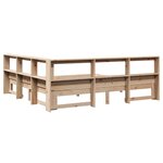 vidaXL Lit bibliothèque sans matelas 200x200 cm bois massif de pin