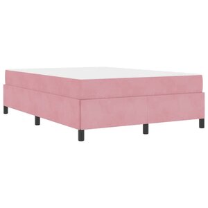 vidaXL Cadre de lit avec matelas Rose et blanc 140 x 200 cm Velours