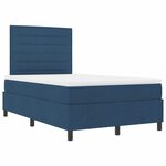 vidaXL Lit à ressorts avec matelas Bleu 120 x 190 cm tissu