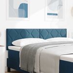 vidaXL Tête de lit Montage mural Géométrique Bleu foncé 144 cm Velours