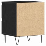 vidaXL Cabinet de chevet avec tiroir 2 Pièces Chêne noir 40 x 35 x 50 cm
