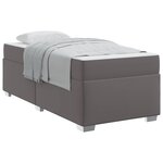 vidaXL Cadre de lit avec matelas Gris 80 x 200 cm tissu