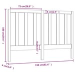 vidaXL Tête de lit Gris 156x4x100 cm Bois massif de pin