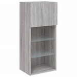 vidaXL Meubles TV avec lumières LED 2 Pièces sonoma gris 40 5x30x90 cm