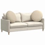 vidaXL Coussins de siège 2 Pièces Crème Ø60 x 21 cm tissu