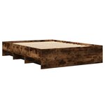 vidaXL Cadre de lit sans matelas chêne fumé 120x200 cm bois ingénierie