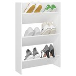 vidaXL Armoire à chaussures murale Blanc 60x18x90 cm Aggloméré