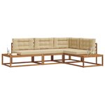 vidaXL Ensemble de canapés d'extérieur Naturel et Beige