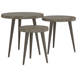 vidaXL Ensemble de tables d'appoint 3 Pièces Gris MDF et fer